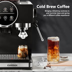Espresso Machine with Grinder, 20 Bar Professional Expresso Coffee Machines with Milk Frother Steam Wand, Espresso Maker with 60oz Removable Water Tank, Cappuccino & Latte Machine for Home (Dark-Pro) - Image 7