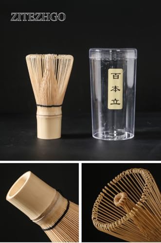 Japanese Matcha Set (7pcs) Matcha Whisk Set Matcha Bowl Matcha Whisk (chasen) Scoop (chashaku) Matcha Whisk Holder Tea Making Kit (7 Pcs,Yellow) - Image 6