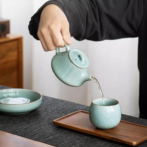 Tea Pots For Loose Tea Creative Ice Flower Glazed Stone Scoop Teapot Ceramic Household Filter Teapot Chinese Kung Fu Tea Set Teapot Tea Infuser Pot - Image 5
