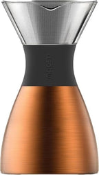 asobu Insulated Pour Over Coffee Maker (32 oz.) Double-Wall Vacuum, Stainless-Steel Filter and Take on the Go Carafe (Copper) - Image 5