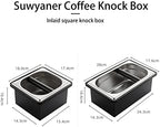 Coffee Knock Box, Stainless Steel Dump Bin Espresso Knock Box for Coffee Grounds with Removable Non-Slip Base Shock-Absorbent for Knocking Portafilter Filter Grinds (L) - Image 2