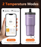 Kepwam Self-Heating Travel Mug T3,20oz Large Capacity Leak-Proof Heated Mug - Image 3