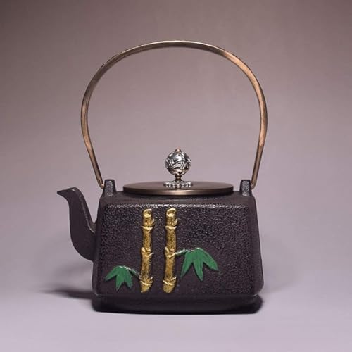 Cast Iron Tetsubin Teapot 1.2L Handmade Japanese Tea Kettle With Turtle Crane Pattern, Heat Resistant Loose Leaf Tea Pot - Image 5