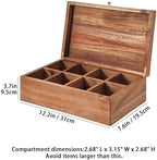 SARUFO Acacia Wood Tea Bag Organizers, Tea Packet Storage Boxes, 8-Compartment Tea Caddy for Tea Bags Chest, Teabag Holder Containers, Teabox Station Display - Image 2