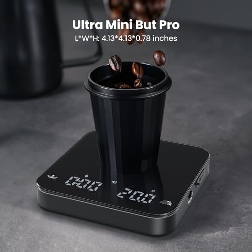 Maestri House Mini Coffee Scale with Timer, USB-C Rechargeable Espresso Scale+ Espresso Measuring Cup - Image 4