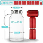 Bivvclaz 1 Gallon Glass Pitcher with Lid and Handle, Water Pitcher for Fridge, Glass Carafe for Hot/Cold Water, Large Iced Tea Jug for Coffee, Juice and Homemade Beverage - Image 2