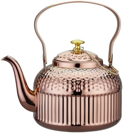 SANQIAHOME Antique 1.4L (45 Oz) Stainless Steel Teapot with Infuser Copper by SANQIAHOME