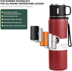 1500ml Double wall vacuum Leakproof stainless steel wide mouth insulated water bottle,tea tumbler with tea strainer infuser basket,cup and lid; travel coffee thermoses hot drinks,cold thermal flask - Image 4