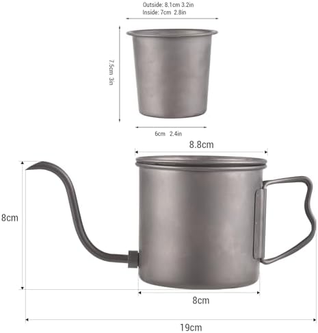 400ml Camping Kettles for Boiling Water, Coffee Kettle with Folding Handle+Removable Coffee Spout Coffee Pot with Coffee Filter/Small Cup, Lightweight Tea Kettle for Picnic Backpacking Hiking - Image 5