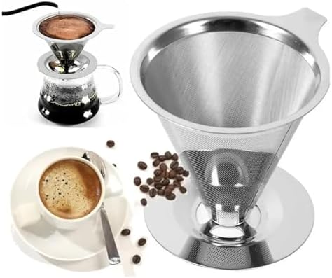 Reusable Coffee Filter Holder Double Layer Stainless Steel - Image 2