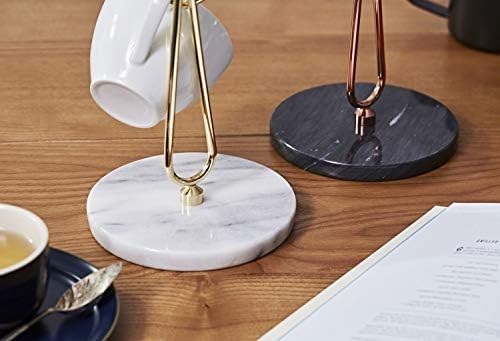 JEmarble Mug Holders with Copper Plated Standing(Black) Countertop Mug Tree, Coffee Mugs & Tea Cup Storage Rack, Coffee Counter Bar Accessory & Kitchen Organizer - Image 5