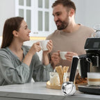 58MM Portafilter Double Spouts 3 Ears, 316 Stainless Steel Espresso Portafilter with 0.38MM Ultra-Fine Filter Blocks Grounds, Coffee Portafilter with Ergonomic Handle Fits Palm,Fits CASABREWS,Breville - Image 2