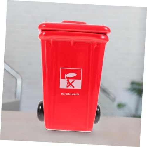 Trash Can Cup Espresso Glass Stoneware Coffee Mugs Beverage Mugs Drinking Funny Mug Funny Coffee Cup Funny Shot Glasses Porcelain Tea Cup Ceramic Office Concentrate Gift Cup-Red||12.5X12.5X12.5CM - Image 4