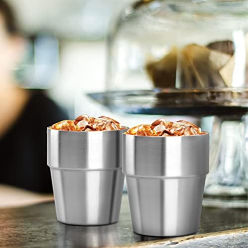 Beasea Stainless Steel Cups 10 oz, 12 Pack Small Stackable Insulated Bulk Stainless Steel Tumbler Cups for Drinking Double Wall Metal Pint Glasses Tin Cups for Home Restaurant Office Party Camping - Image 6