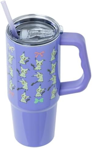 Silver Buffalo Pokemon Cafe Art Mimikyu Stainless Steel Tumbler, 30oz - Image 3
