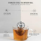 Stainless Steel Tea Infuser Ball with Extra-Fine Mesh for Loose Leaf Tea, Snap-Ball Closure Fits Mugs and Teapots (1 PC) - Image 5