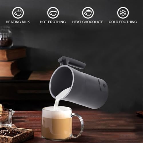 Electric Milk Frother, 350ml Milk Foam Maker with LED for Crafting Cappuccino Latte Coffee and Hot Chocolate (US Plug 110V) - Image 3