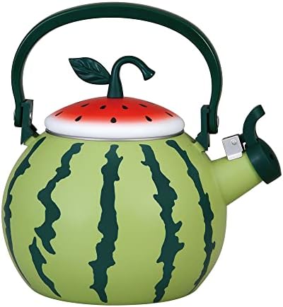 Whistling Tea Kettle for Stove Top Enamel on Steel Teakettle, Supreme Housewares Watermelon Design Teapot Water Kettle Cute Kitchen Accessories Teteras (1.6 Quart, Watermelon Ver 1) - Image 3