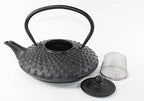 Japanese Antique 24 Fl Oz Black Dot Hobnail Chinese Cast Iron Teapot Tetsubin with Infuser + Gift Bow - Image 2