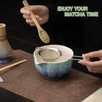 Matcha Whisk Set, Matcha Bowl with Spout(17oz), Matcha Whisk and Holder, Bamboo Matcha Scoop - 4 Pcs Ceremonial Grade Matcha kit for Matcha Tea Lovers Blue & Green - Image 4