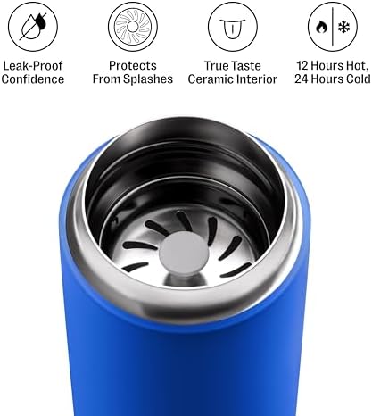 Fellow Carter Move Ceramic Lined Travel Mug 16 oz - Leak-Proof Lid - Image 2