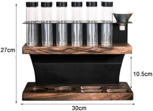2-Tier Coffee Tool Storage Stand, Single Dose Coffee Bean Cellars, with 12 Pcs Tubes, Capacity of A Single Bottle 23-25g, with Hopper, Exhaust Valve, for Cafe, Kitchen ﻿ - Image 5