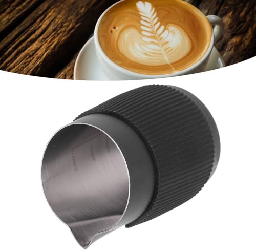 Handleless Milk Frothing Jug, Milk Pitcher 15.2 oz, Milk Frother Steamer Cup Stainless Steel Espresso Cup, Sharp Spout - Image 2