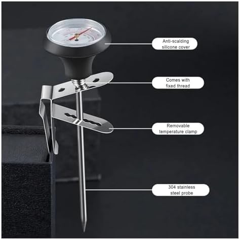 Stainless Steel Coffee Temperature Meter Probe 0~100℃ Thermometer Pot Milk Frothing Jug Cafe Kitchen Food Measuring Tools - Image 2