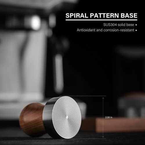 54mm Espresso Tools Set | 54mm Bottomless Portafilter with Black Aluminum Alloy Handle | 54mm Tamper with Walnut Handle | Fit 54mm Breville & Sage Barista Espresso Machine - Image 6