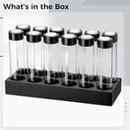12 Pcs Coffee Bean Cellars Set, Clear Glass Single Dose Coffee Bean Vaults with Display Stand and Silicone Funnel, Espresso Bean Storage with One Way Exhaust Gate for Coffee Bean Organization - Image 2