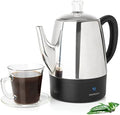 Mixpresso 4 Cup Small Electric Percolator Coffee Pot, Stainless Steel by Mixpresso