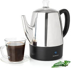 Mixpresso 4 Cup Small Electric Percolator Coffee Pot, Stainless Steel by Mixpresso