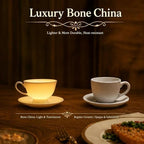 Fine Bone China Espresso Cups and Saucers Set of 2, 5 oz - Image 4