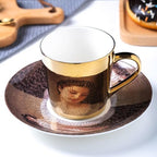 Reflection Cup,Mirror Cup and Saucer,Anamorphic Cup and Saucer,Creativity Tea Cup and Saucer Set,Ceramic Coffee Mug with Saucer and Spoon,for Cappuccino,milks,espresso,tea,coffee,250ml by Unknown