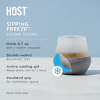 Host Tasting Glass FREEZE, Whiskey Tasting Glasses with Active Cooling Gel, Whiskey Lover Gifts, Gray 6.7oz Set of 2 - Image 2
