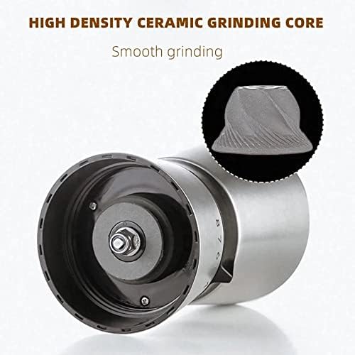 CAFECITO Manual Coffee Grinder | Portable Hand Coffee Bean Grinder with Ceramic Burr | 304 Stainless Steel Conical Burr Mill | Adjustable Grind | Glass Jar | Easy to Clean - Image 5