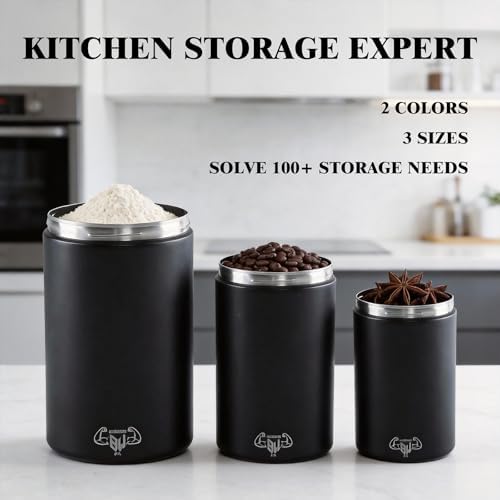 BYLWORKOUT 3-Piece Stainless Steel Food Canister Set with Screw Lids - Image 6