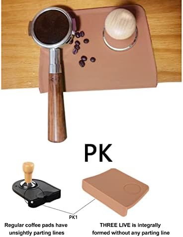 2PCS Espresso Tamper Mat Silicone Coffee Mat with Tamper Coffee Tamping Mat for Espresso Tamping Station7.1×5.7in(51mm-brown) - Image 3