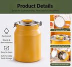 Stainless Steel Rice Storage Bucket Kitchen Food Organization Flour Grain Coffee Bean Cereal Airtight Canister(5L,Light Blue) - Image 6