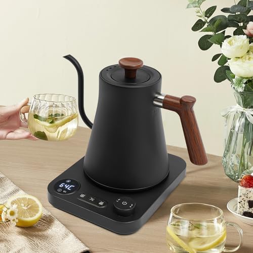 Electric Gooseneck Kettle, 0.9L 1200W, 304 Stainless Steel, ±1°F Control - Image 2