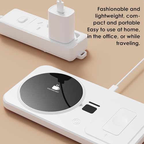 Mug Warmer with Wireless Phone Charger, Electric Beverage Warmer Plate with 3 Heat Settings 8H Auto Shut Off, for Heating Coffee, Beverage, Milk, Tea, Candle Wax - Image 3