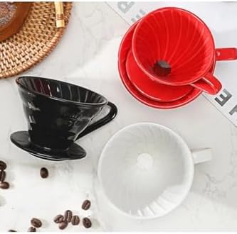 Black Ceramic V60 02 Dripper for Filter Coffee, Smooth Finish, 0-199ml Capacity, Includes Care Instructions - Image 3