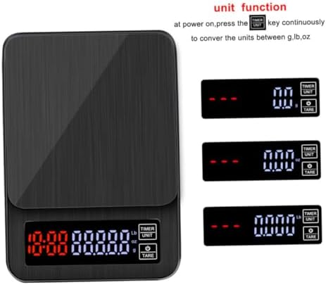 Electronic Coffee Scale with Timer Multifunction Digital Kitchen Food Scale for Cooking Baking Weighing Precise Sensors USB Powered Capacity Black - Image 5