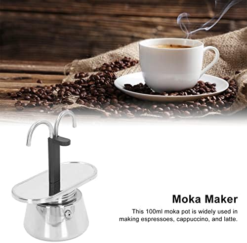 TOPINCN Moka Pot 100ml Stainless Steel Dual Pipe Maker - Image 2