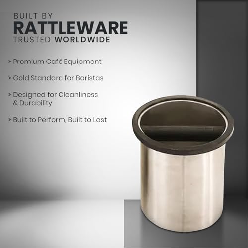 Rattleware Stainless Steel Round Espresso Knock Box, Bottom Closed 6.25x7.5 - Image 6
