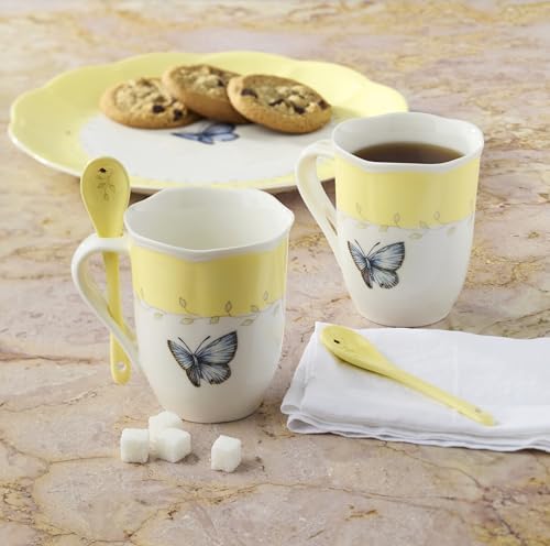 Lenox 897804 Butterfly Meadow Color Mugs With Spoons, Set Of 2, Yellow - Image 4
