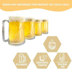 Lily's Home Freezer Beer Mugs with Handles, 16 oz Set of 4 – Clear Frosted Double Wall Insulated Acrylic, Gel-Filled, Break-Resistant for Home Bar, Pool Parties, BBQ & Outdoor - Image 6