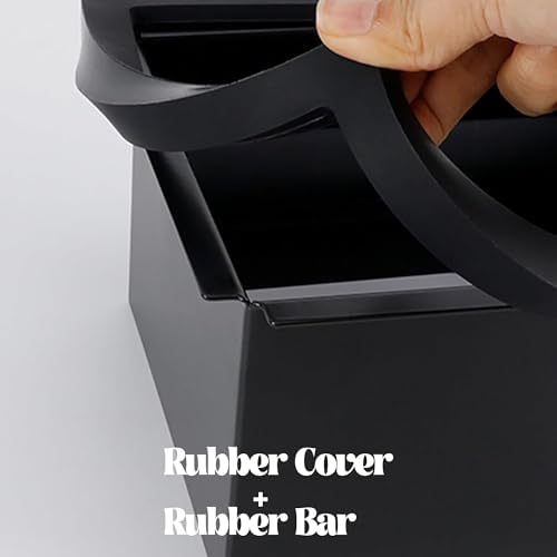 Espresso Knock Box Chute, Stainless Steel Built-in Desktop Coffee Knock Box with Detachable Rubber Rod, Rectangle Bottomless Espresso Knock Box (Black) - Image 2