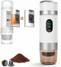 Portable Coffee Maker KF-JN-03 with Digital Display & 20 BAR Pressure – Hot & Cold Brew, Compatible with Coffee Grounds and Capsules, Compact Single-Serve Design with Transparent Cup & 60ml Tank by CHEFNIFICENT