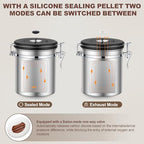 ShanSon Coffee Canister Airtight, Stainless Steel Bean Storage Container with Date Tracker & Scoop, Grounds Sugar Flour Tea Cereal Fits Kitchen Pantry, Ideal Gift for Coffee Lovers,12oz,Silver - Image 2